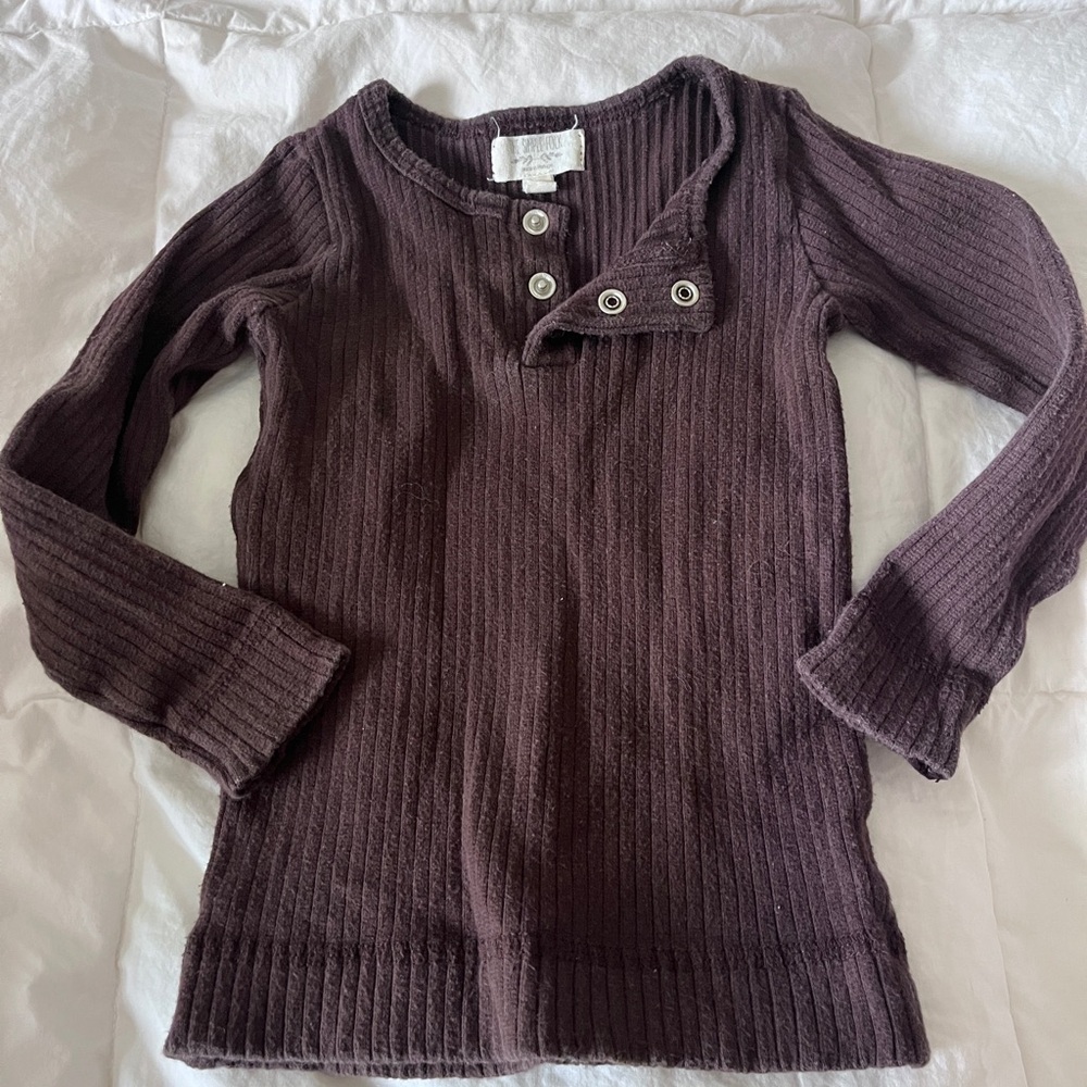 The Simple Folk Brown Long Sleeve Ribbed Tee